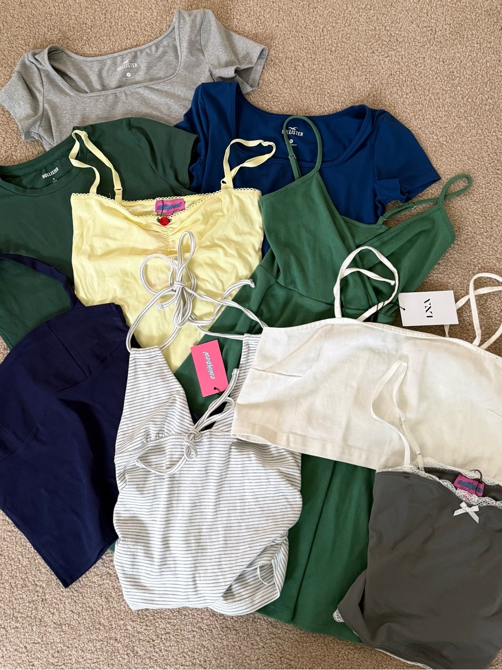 LOT of girls tops Hollister, EDIKTED, LNA, XS & S, dress from Target Wild Fable